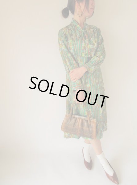 画像2: 【総入れ替え対象外商品】お仕立て品の１点モノ*リボンタイワンピース (2)