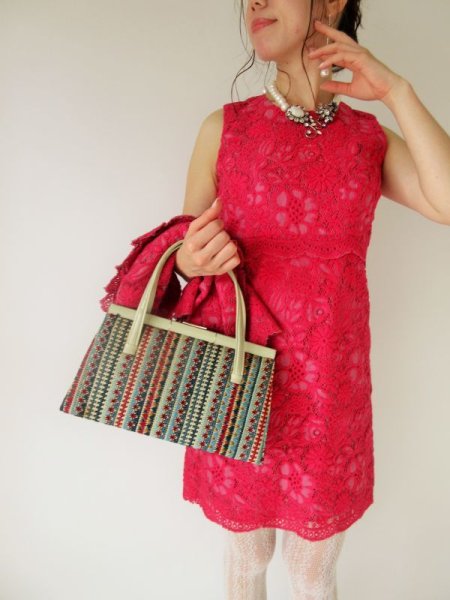 画像2: 【豪華１点モノ*】お花レース地のセットアップ (2)