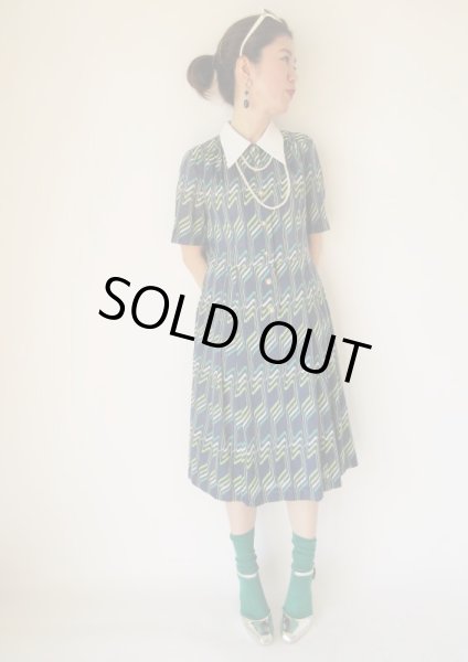 画像2: お仕立て品の1点モノ*白襟切り替えのワンピース (2)