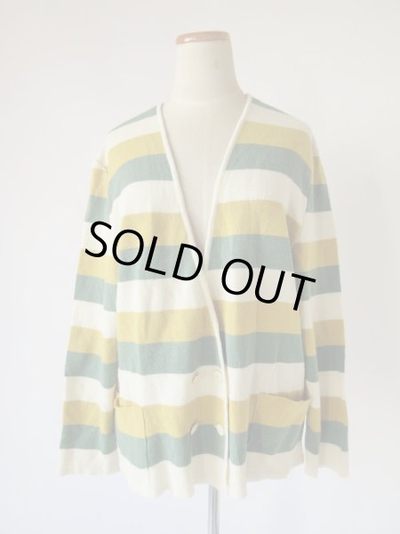 画像3: 春色ボーダーのニットカーディガン (3)