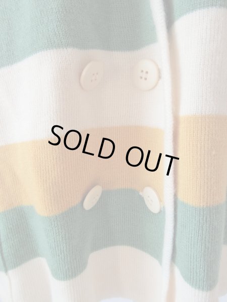 画像4: 春色ボーダーのニットカーディガン (4)