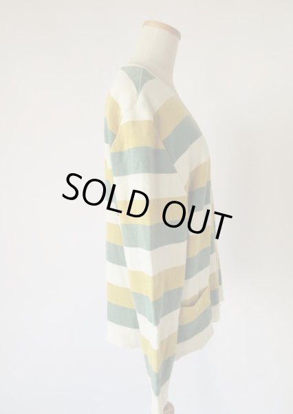 画像5: 春色ボーダーのニットカーディガン (5)