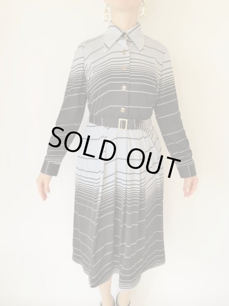 画像3: レトロボーダーワンピース (3)