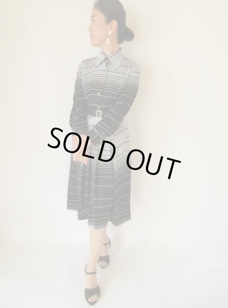 画像2: レトロボーダーワンピース (2)