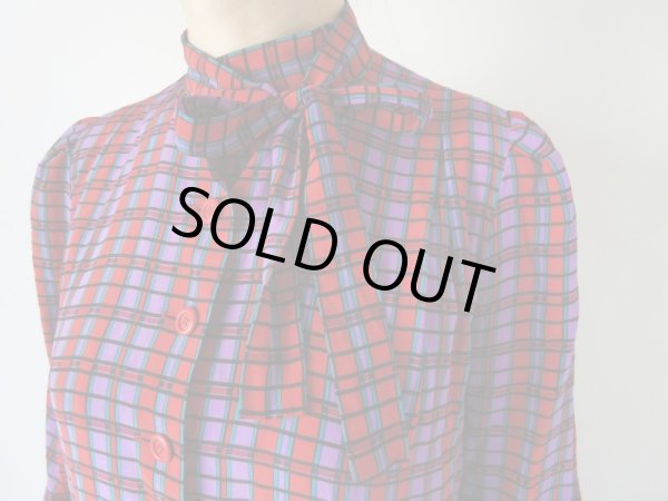 画像6: お仕立て品の1点モノ*格子柄ゆったりワンピース (6)