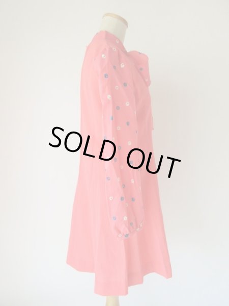 画像5: お仕立て品の1点モノ*水玉刺繍リボンタイワンピース (5)