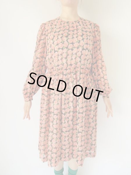 画像3: お仕立て品の1点モノ*シフォン地のフラワーワンピース (3)