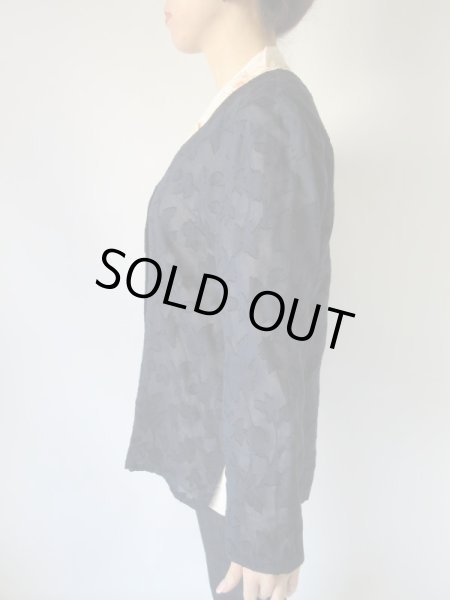 画像4: リーフモチーフのネイビージャケット (4)