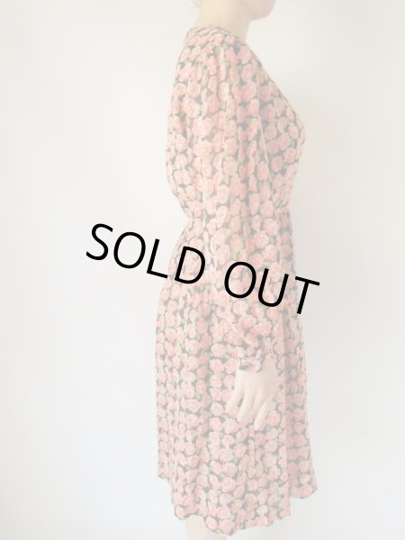 画像5: お仕立て品の1点モノ*シフォン地のフラワーワンピース (5)