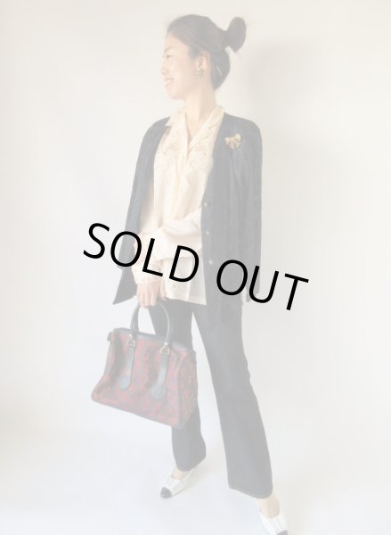 画像2: リーフモチーフのネイビージャケット (2)