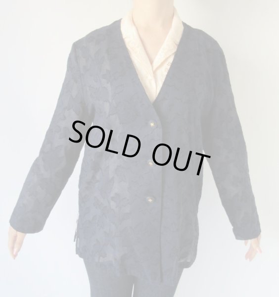 画像3: リーフモチーフのネイビージャケット (3)