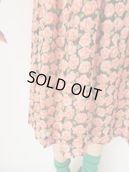 画像4: お仕立て品の1点モノ*シフォン地のフラワーワンピース (4)