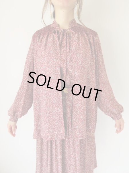 画像4: Dead stock*ロマンティックな花柄とステッチのセットアップ (4)