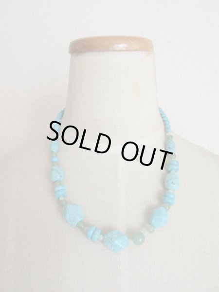 画像2: 【差し色使いに*】ターコイズネックレス (2)