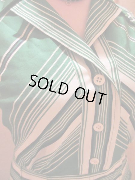 画像6: グラデーションラインの海外ヴィンテージワンピース (6)