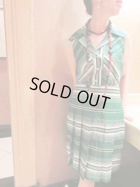 画像2: グラデーションラインの海外ヴィンテージワンピース (2)