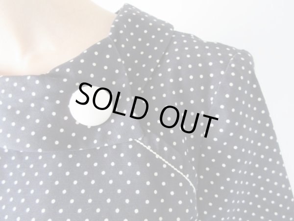 画像5: ゆったりsize*ネイビー地に白いドットワンピース (5)