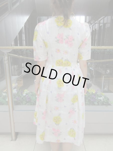 画像4: お仕立て*レトロフラワーワンピース (4)