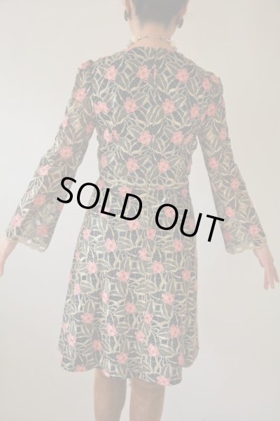 画像12: お仕立て品の1点モノ*豪華刺繍のフラワーワンピース (12)