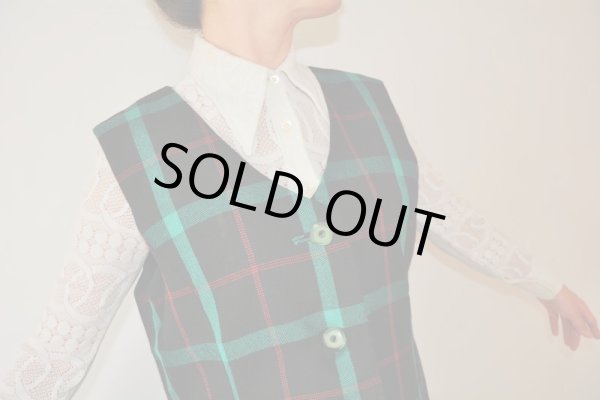 画像6: 大人レトロなチェック柄ワンピース (6)