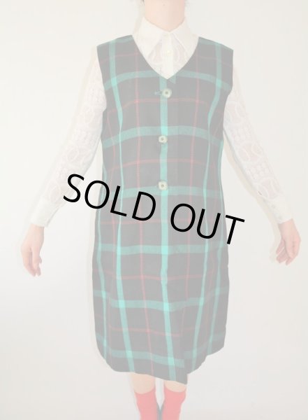 画像3: 大人レトロなチェック柄ワンピース (3)