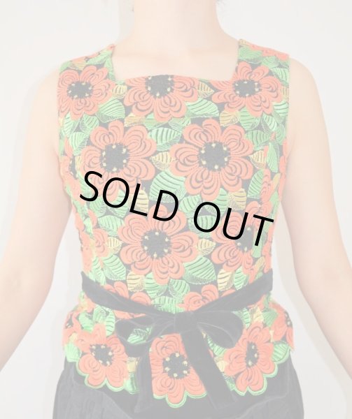 画像4: 豪華お花刺繍のジャケット&インナーセット (4)