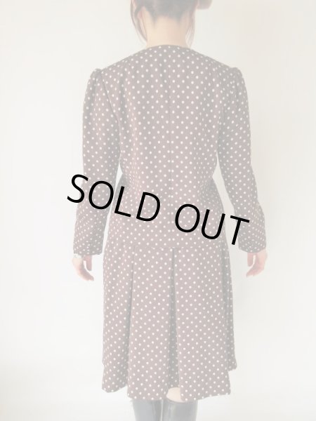 画像5: 【お仕立て品の1点モノ*】クラシカルな水玉セットアップ (5)