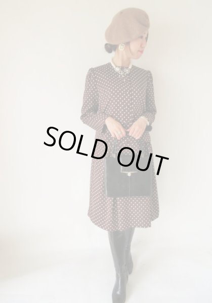 画像2: 【お仕立て品の1点モノ*】クラシカルな水玉セットアップ (2)