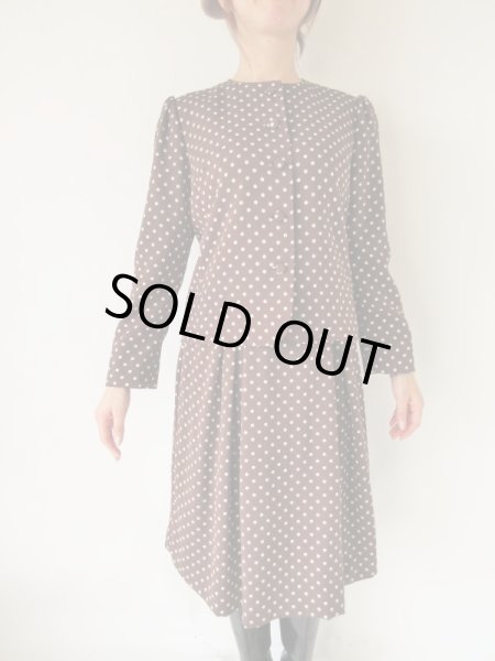 画像3: 【お仕立て品の1点モノ*】クラシカルな水玉セットアップ (3)