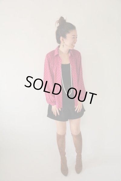 画像3: 【イヤリングと2点セット*】ゆったりsize*レディーピンクの水玉ブラウス (3)