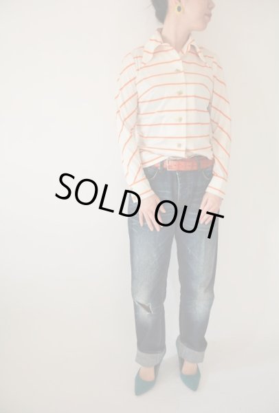 画像2: ビタミンオレンジのボーダーシャツ (2)