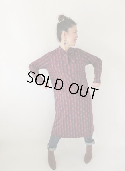 画像2: 【ゆったりsize*】葉っぱ柄ワンピース (2)