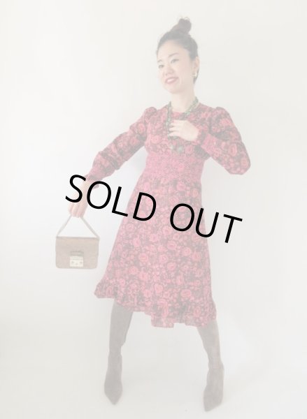 画像2: 【お仕立て品の1点モノ】ウエストステッチワンピース (2)