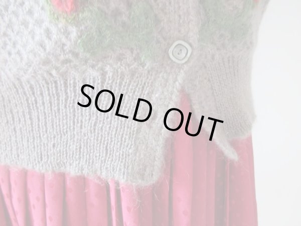 画像7: レトロモチーフのステッチニットカーディガン (7)