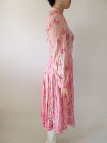 画像6: レトロピンクのフラワーワンピース (6)