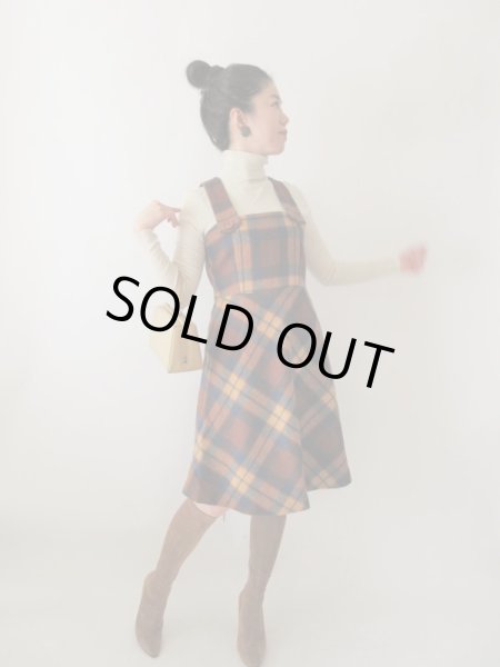 画像2: 【チャーミングに楽しむ*】キャメルチェックのワンピース (2)