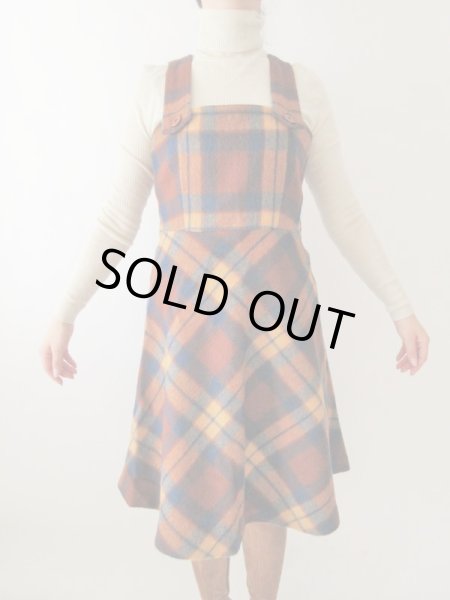 画像3: 【チャーミングに楽しむ*】キャメルチェックのワンピース (3)