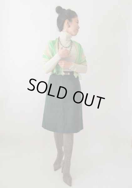 画像3: 【潔い深みグリーン*】ウエストバックルデザインスカート (3)