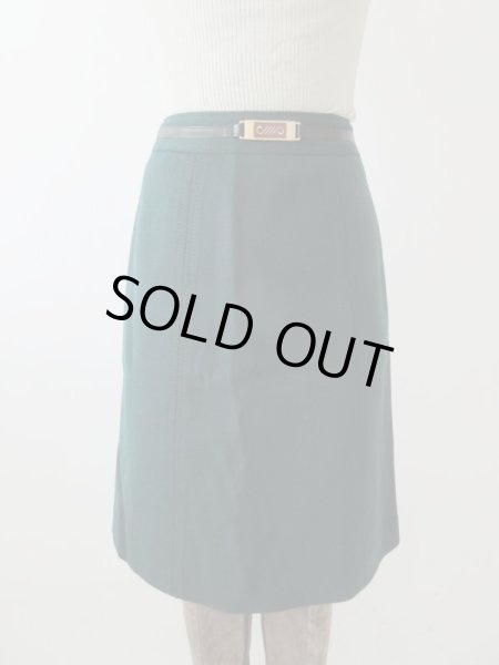 画像4: 【潔い深みグリーン*】ウエストバックルデザインスカート (4)