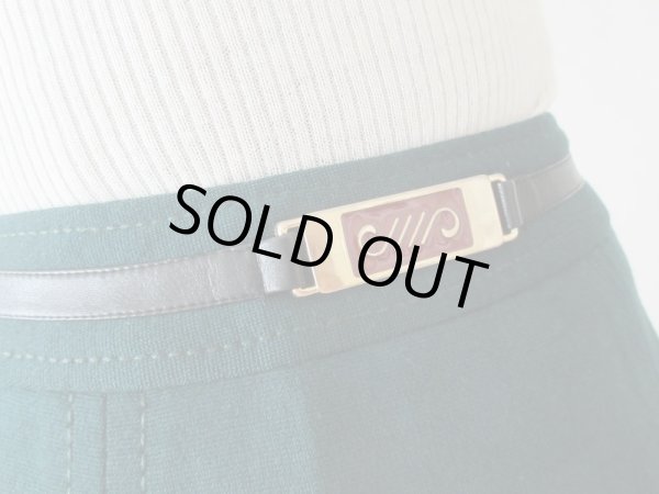 画像7: 【潔い深みグリーン*】ウエストバックルデザインスカート (7)