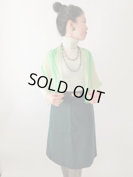 画像2: 【潔い深みグリーン*】ウエストバックルデザインスカート (2)