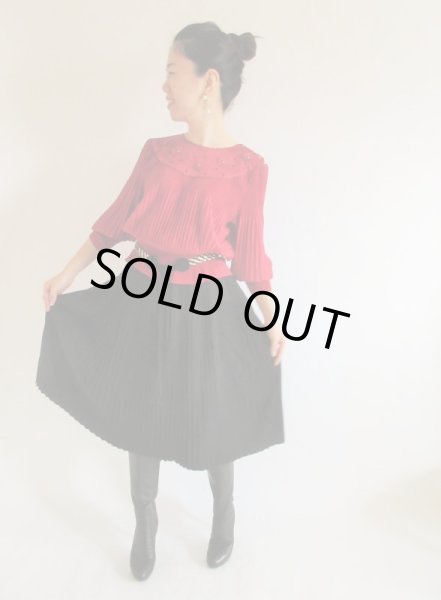 画像3: 【伸縮性バンザイ*】ウエストゴムのプリーツスカート (3)