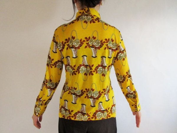 画像6: レトロ花かごシャツ (6)