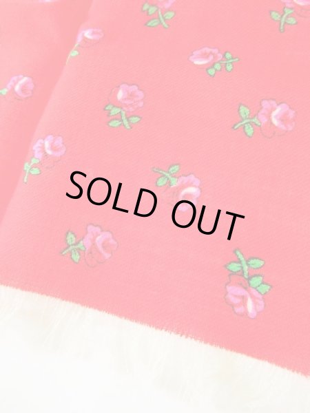 画像4: 【赤でチャーミングにインパクト*】小花柄スカーフ (4)