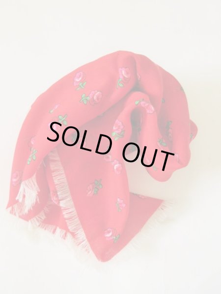 画像6: 【赤でチャーミングにインパクト*】小花柄スカーフ (6)