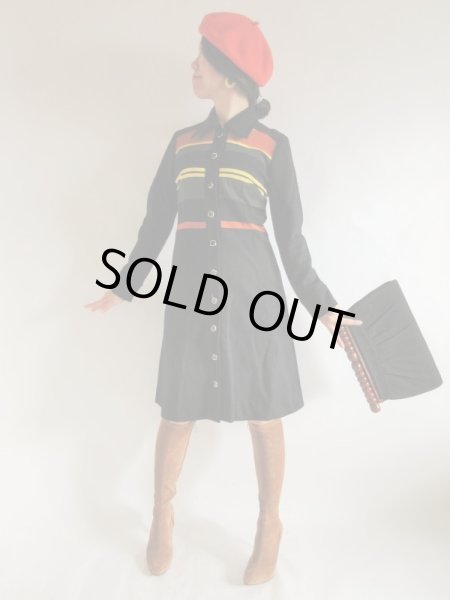 画像2: 【自慢したくなる1着*】レトロカラーボーダーワンピース (2)