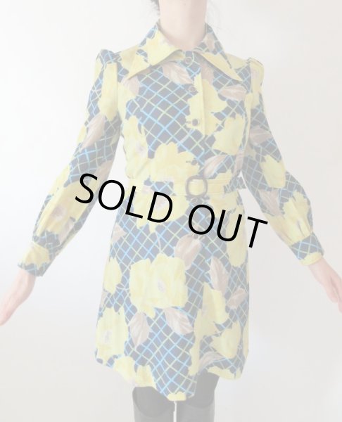 画像2: 【カラフル好きやねん*】レトロフラワーワンピ (2)