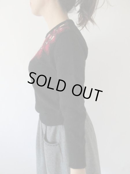 画像4: 【甘×辛MIX*】お花柄ステッチニット (4)