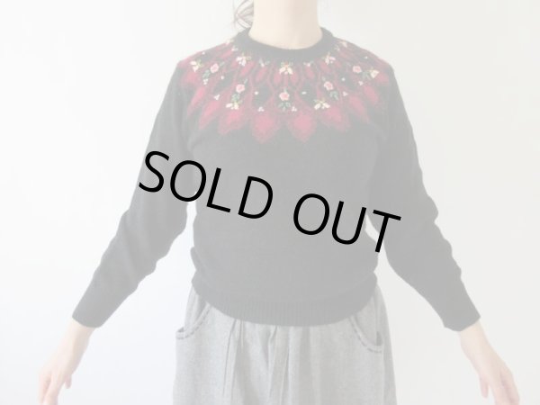 画像3: 【甘×辛MIX*】お花柄ステッチニット (3)