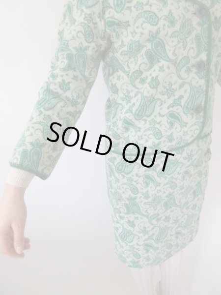 画像8: 【一目惚れ買い付け*】レトログリーンのペイズリー柄セットアップ (8)